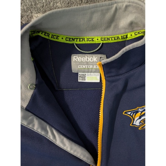 Nashville Predators Navy Blue Reebok Center Ice Full Zip‎ Hockey Jacket NHL - Picture 3 of 7